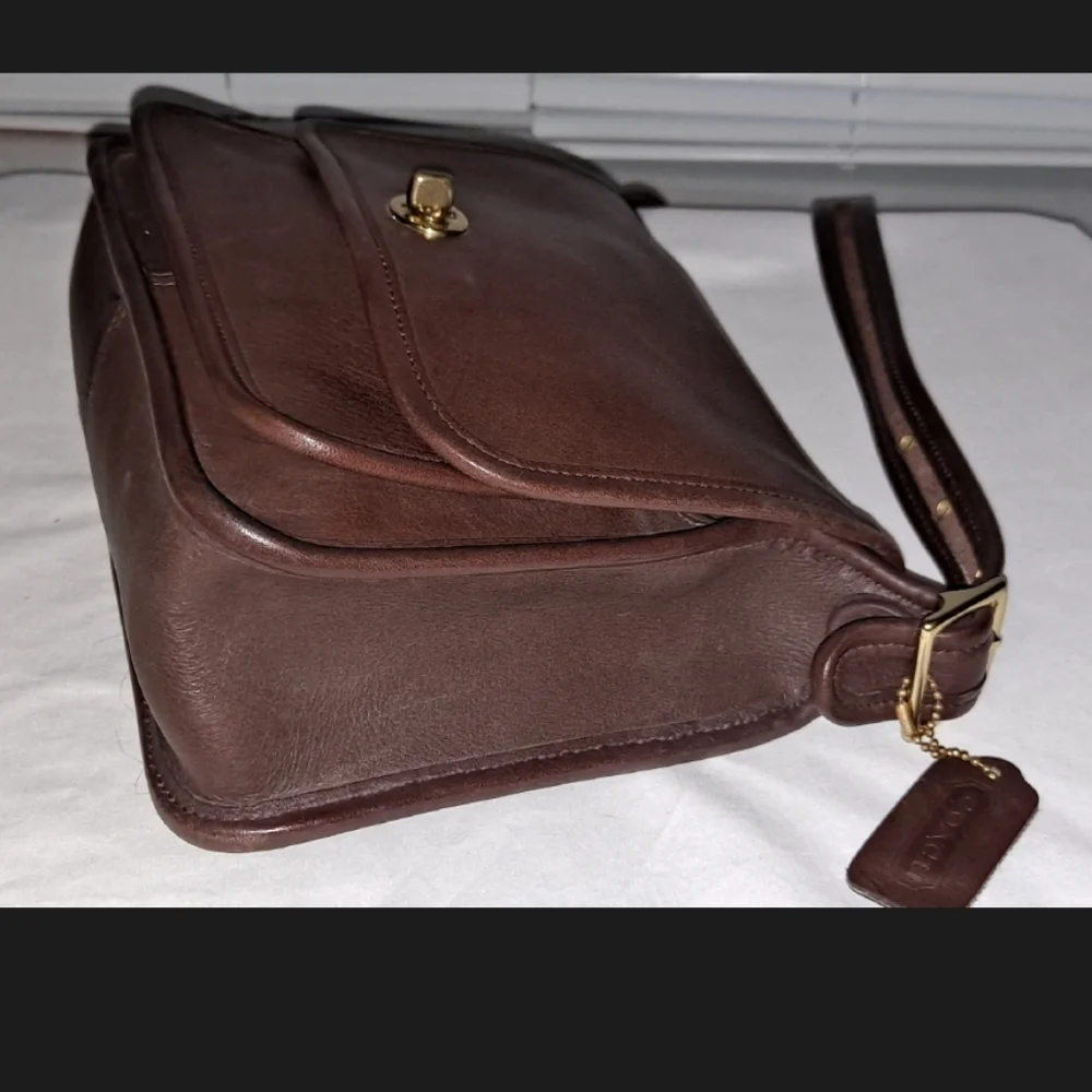 Coach Rambler Brown Leather Shoulder Handbag 9061 - Picture 5 of 8